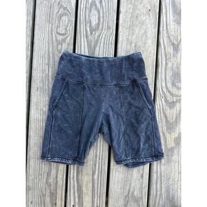Vans Ribbed Biker Shorts Blue Stretchy Activewear Small